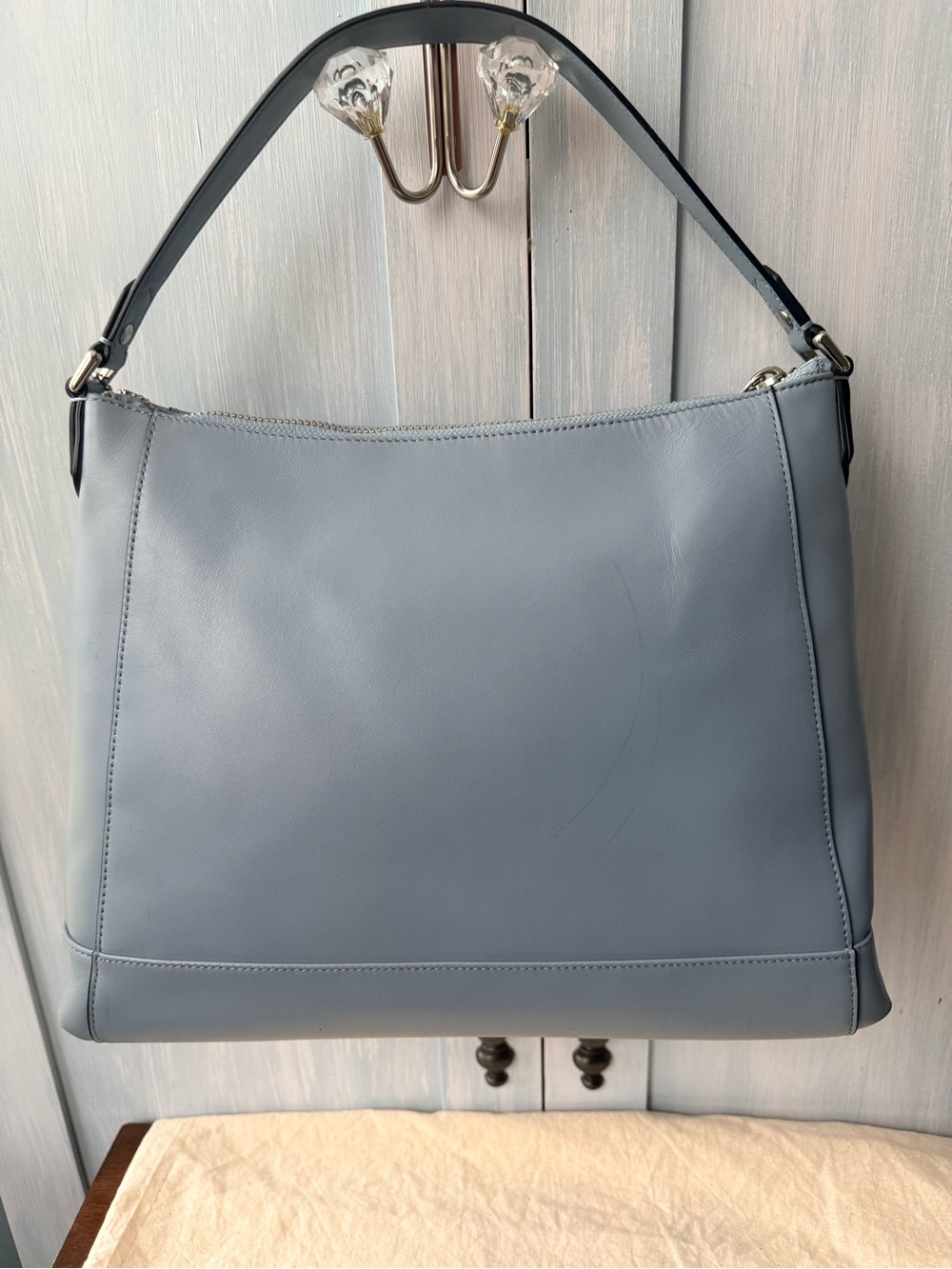 Coach Charlie Shoulder Purse Luxury Leather Hobo Handbag Cornflower Blue - Picture 11 of 15
